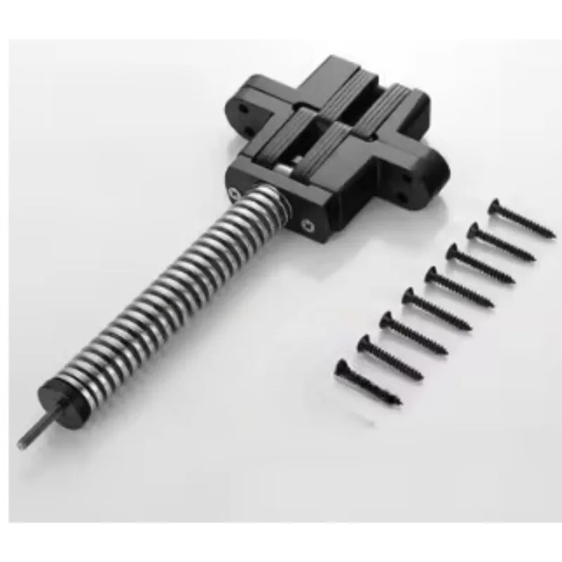 1Piece Mortise Invisible Inset Hinge With Spring Door Closer Brushed Steel Matte Black