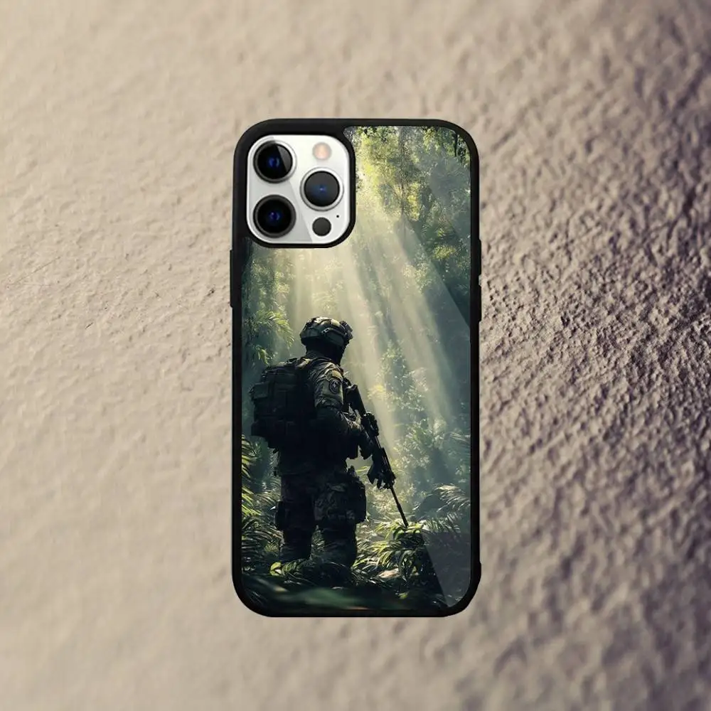 Etui na telefon z motywem sił specjalnych armii dla iPhone 16, 15, 14, 13, 12, 11, Pro, Max, Plus, Mini, SE Nowe, z obsługą magnetycznego ładowania bezprzewodowego Magsafe