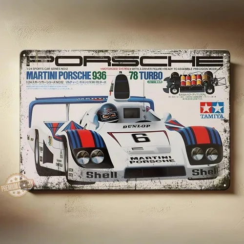 Tamiya Martini 936 Metallposter – RC-Auto-Schild, Größe: 20 x 30 cm, Aluminium