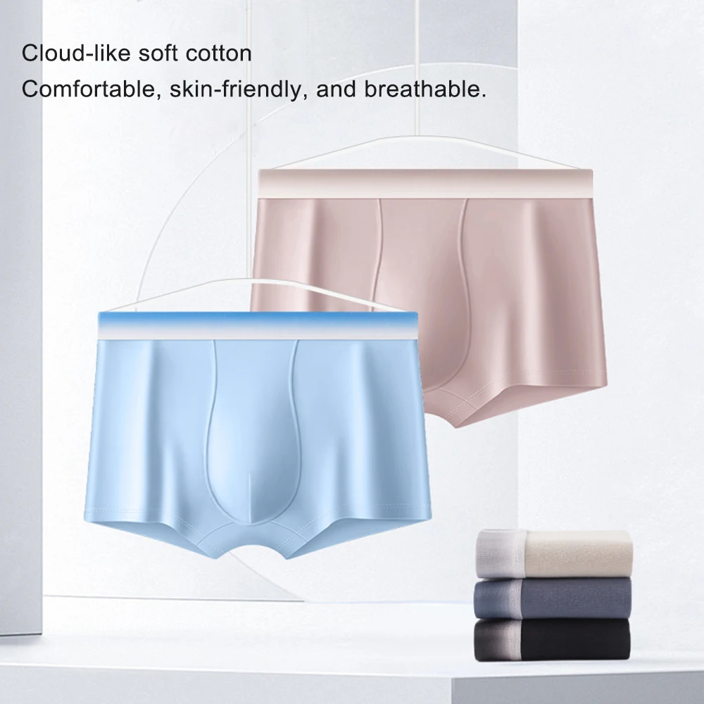 5 Pack Plus Size Men's Cotton Boxers Wide Gradient Waist 10A Antibacterial Breathable Underwear view 2