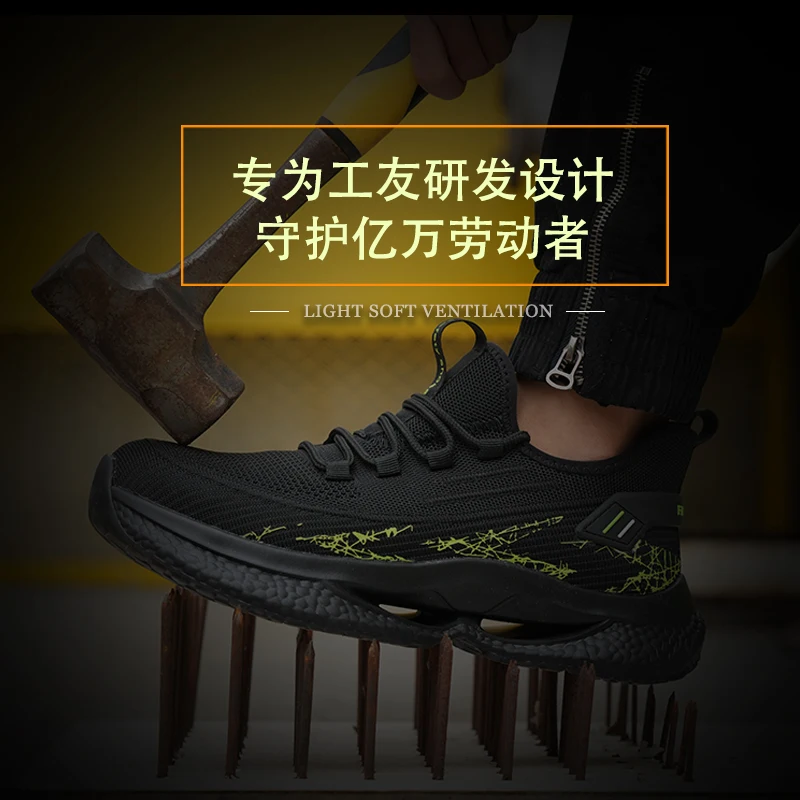 New Safety Shoes Comfortble For Men Boots Indestructible Work Shoes Fashion Casual Sneakers Male Security Protection Shoes