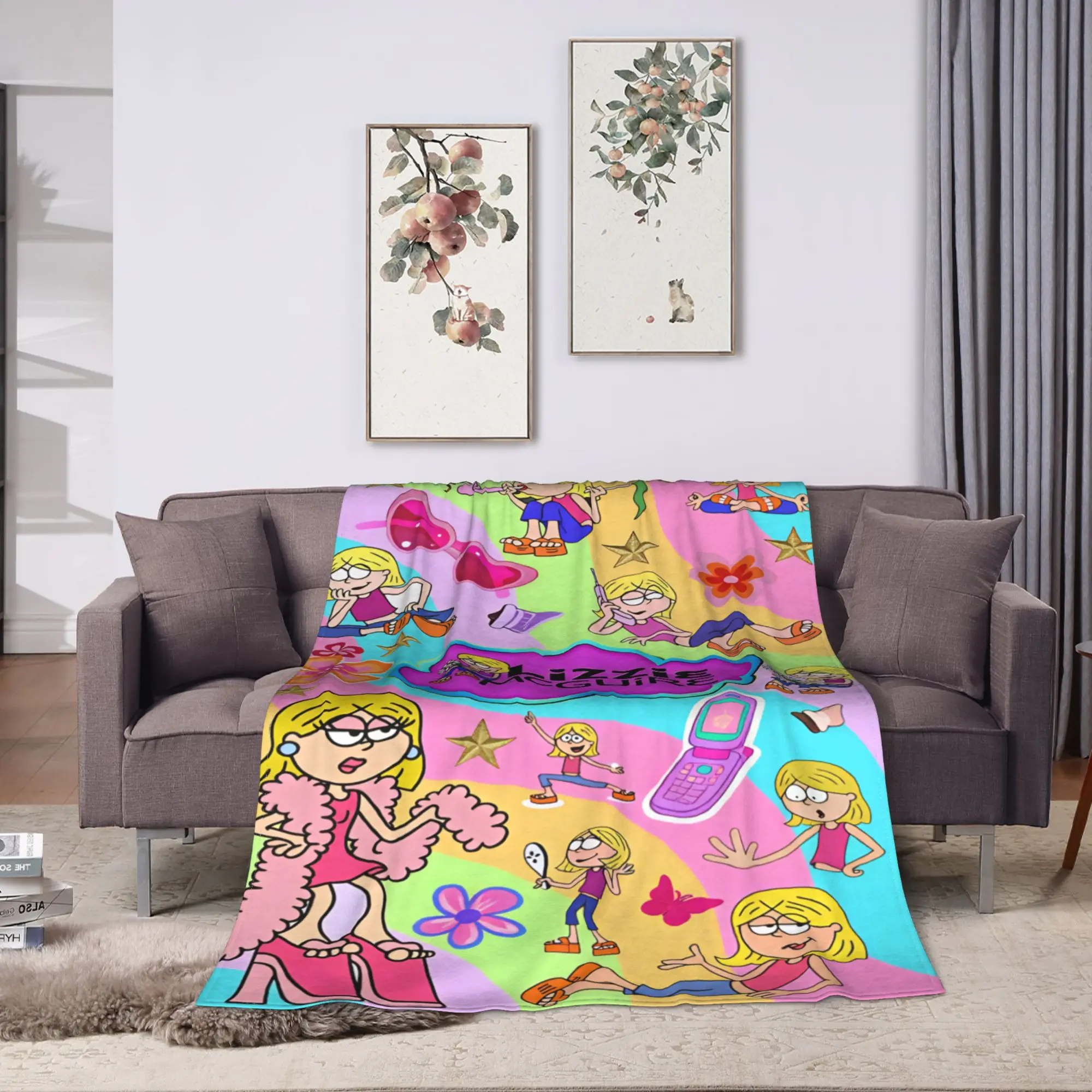 Lizzies Cartoon McGuires Flannel Blankets Soft Bedding Throws for Living Room Travel Office Pattern Bedspread Sofa Bed Cover
