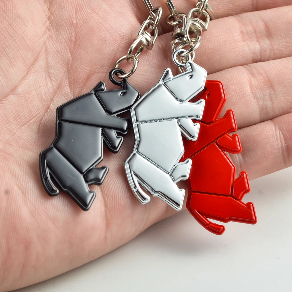 Car Keychain Rhinoceros Logo Metal Keyring Key Ring Holder For Suzuki Jimny Rhino Adventure Grand Vitara Sx4 Swift Accessories