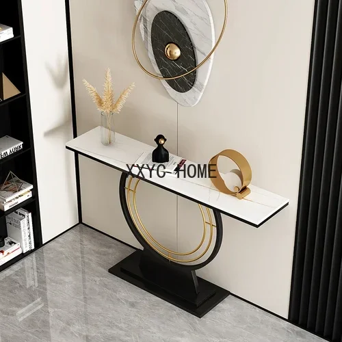 American Entrance Cabinet Narrow Stone Plate Console Tables Ultra Narrow Simple Modern Light Luxury Console Tables