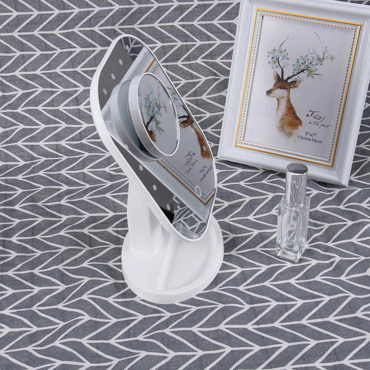 Schoonheidsspiegel met 10x vergrotende spot 20 LED-verlichting USB oplaadbare aanraakbediening Geheugenfunctie Opvouwbare standaard