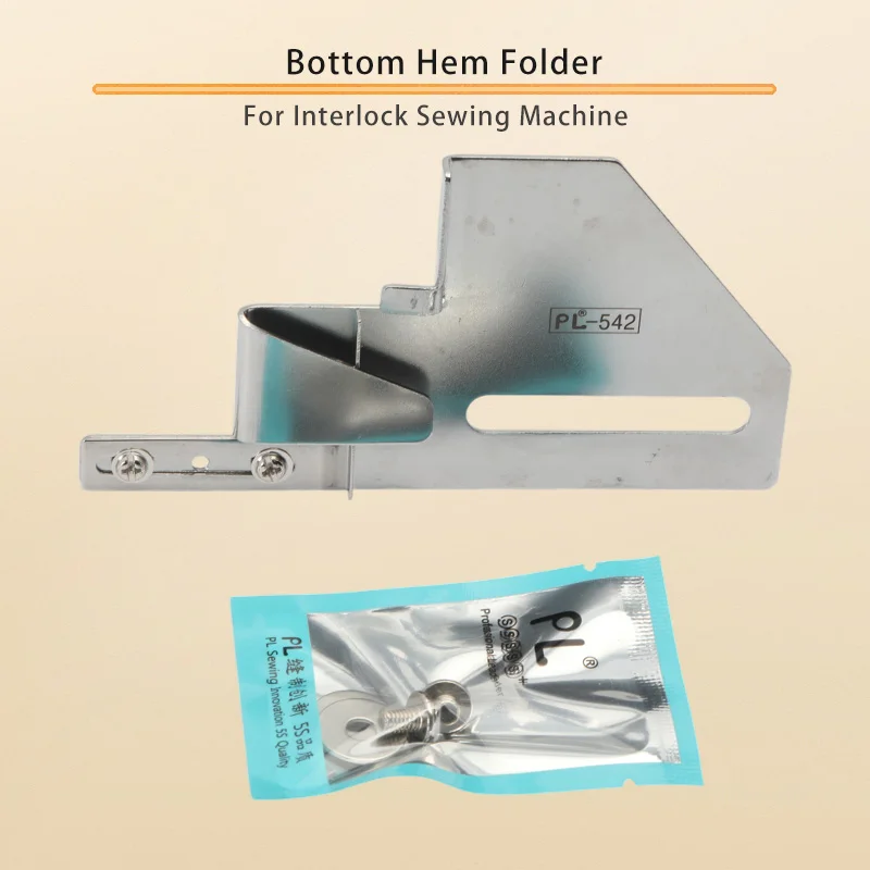 Adjustable Bottom Hem Folder 3 Needle 5 Thread Interlock Double Needle Sewing Hemming Tool