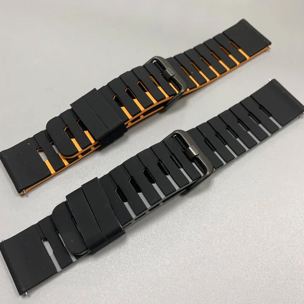 22mm Two-Tone Silicone Watch Band For COROS PACE Pro 3/APEX 2 Pro 46mm Sports Strap Bracelet For COLMI P86 M42 C81 V68 Wristband