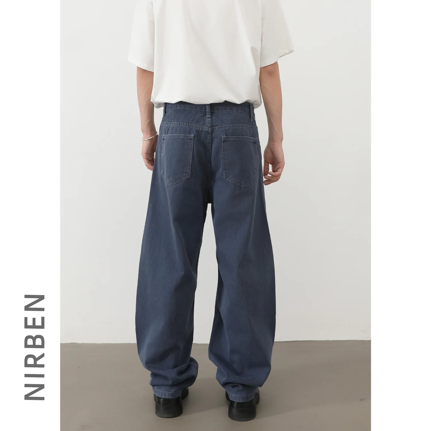Denim American Vintage Wide Leg Pants Men's Hip Hop Sickle Pants Baggy Casual Pants Loose Wide Leg