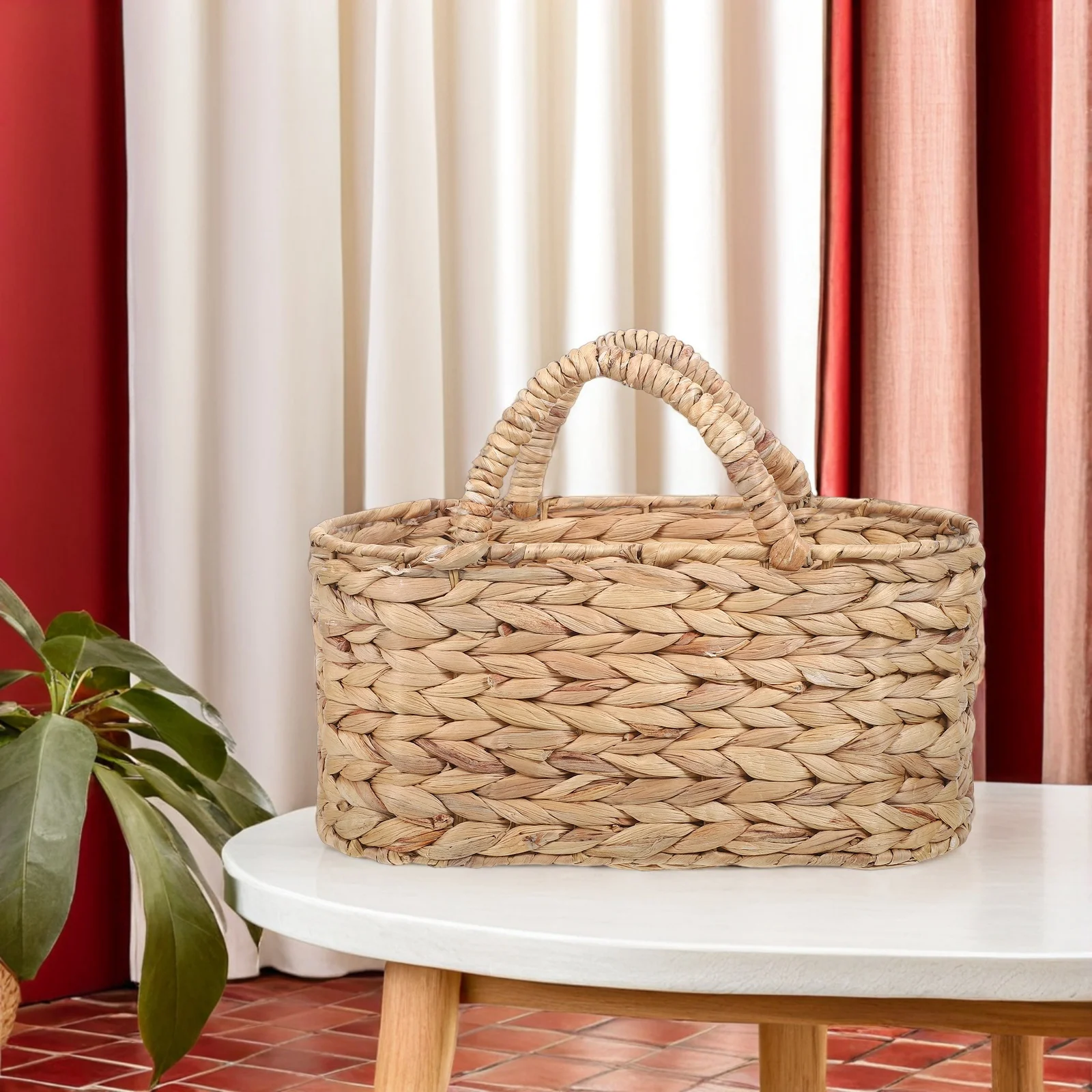 

Natural Handwoven Storage Basket Decorative Organizer for Home Use Versatile Design Suitable for Various Spaces
