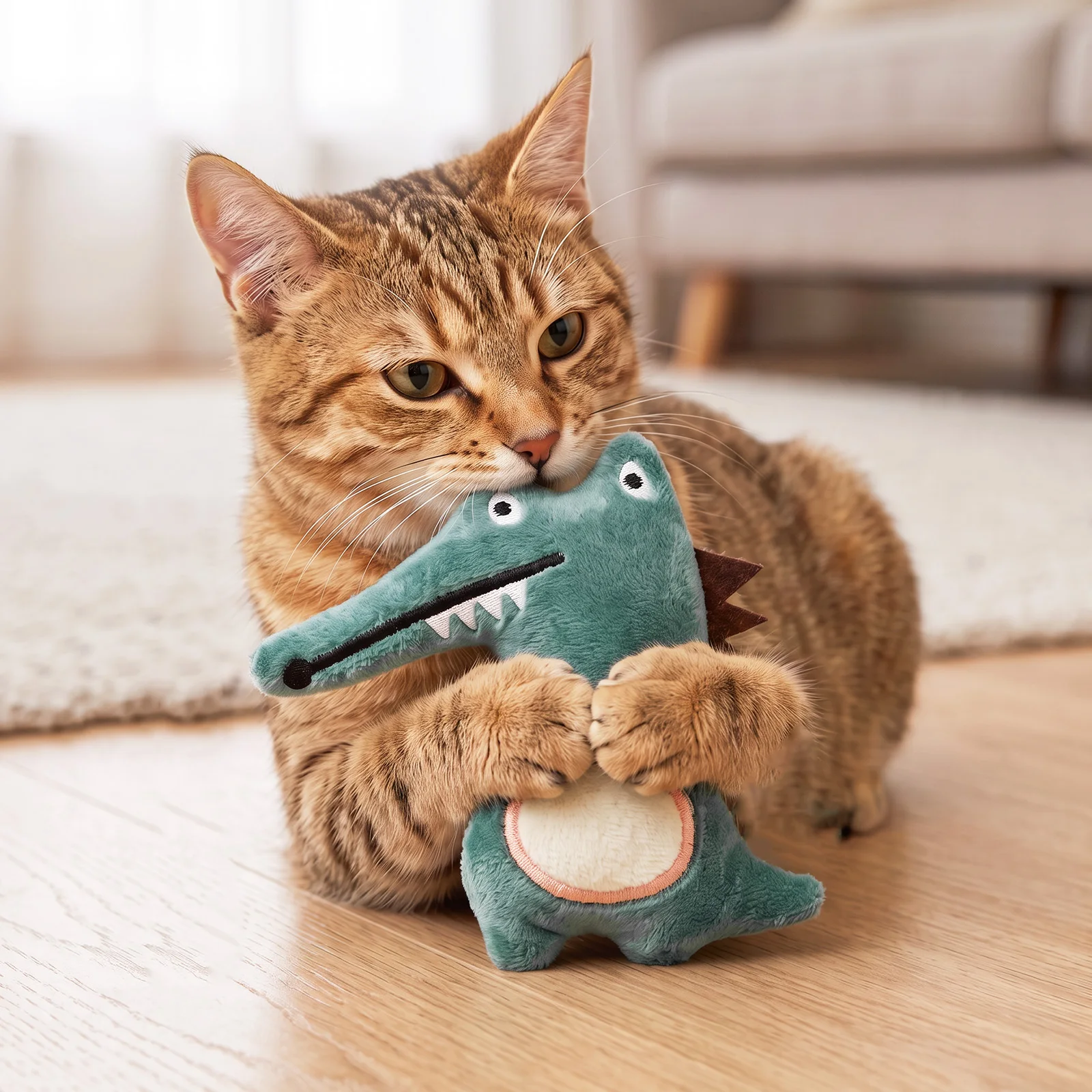 3 Pcs Cat Plush Animal Shapes Toys Set Prefilled Catnip Faux Fur Kittens Indoor Durable Exercise and Play