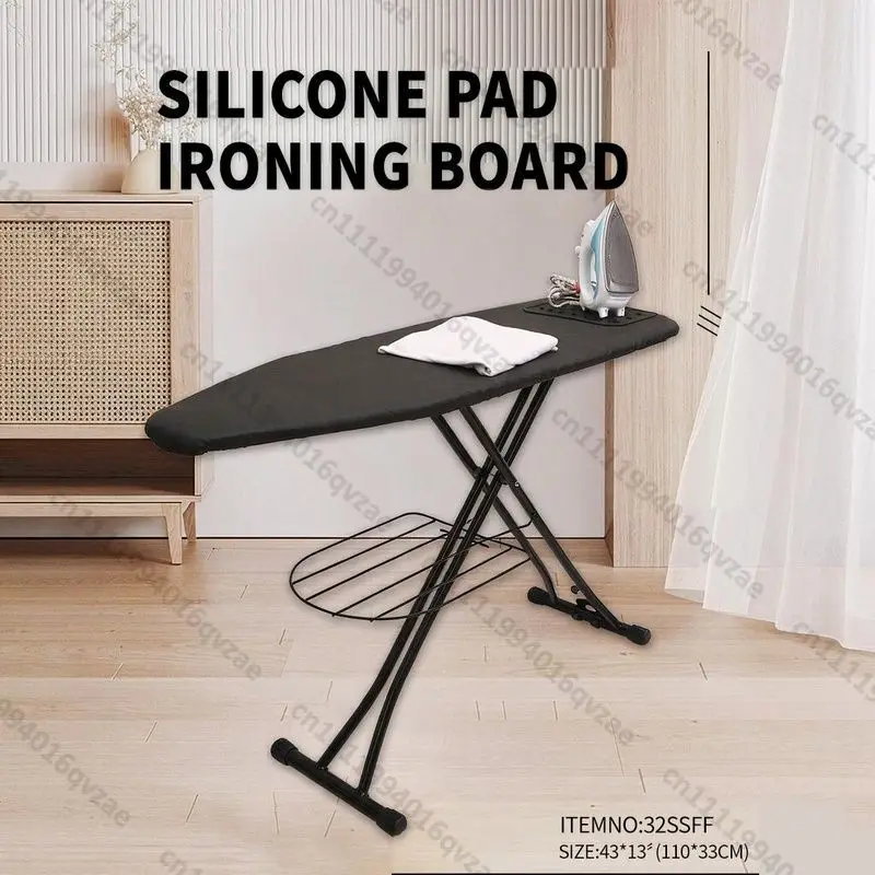 Y38 Freestanding Ironing Board Heat-resistant Cover Steam Iron Holder Non-slip Legs Foldable Small Household