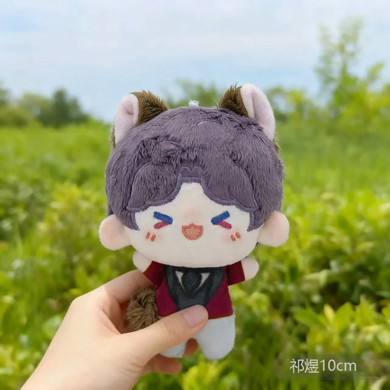Anime Love and Deepspace Sylus Caleb Rafayel Zayne Xavier Kawaii Cat Ear Taill Mini Doll Pendant Keychain Plush Toy Gift 10CM