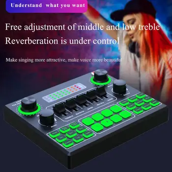 V9SJ external audio mixer live sound card mobile phone voice changer Karaoke broadcast recording home KTV game music song V10