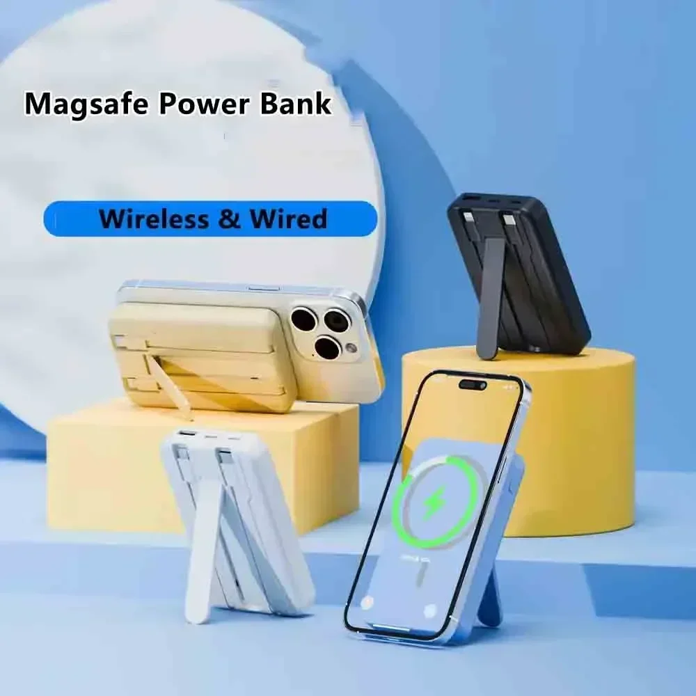 2026 نمط جديد حصري 10000 مللي أمبير Magsafe Powerbank 20 واط شاحن لاسلكي سريع مع كابل بطارية احتياطية آيفون هواوي Xiaomi