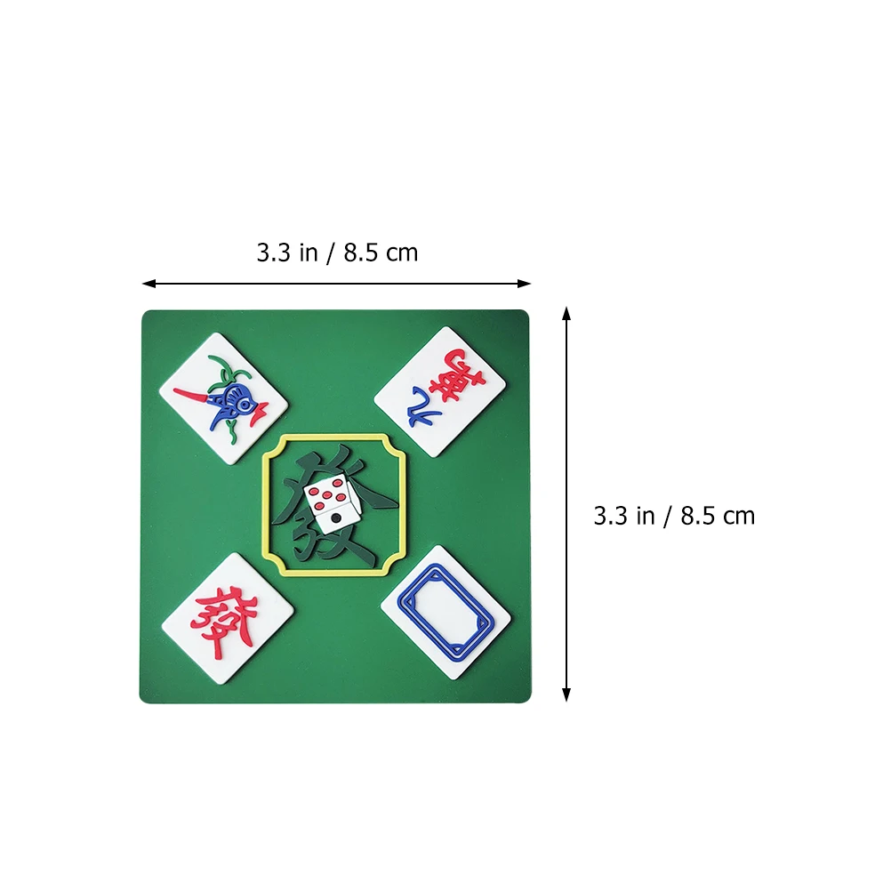 

3 Pcs Soft Rubber Mahjong Decoration Tiles Cake Topper Birthday Chic Delicate Decorations Party