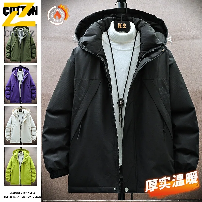 COMXZ Men Padding Coat Casual Solid Color Single Layer parker Outdoor Climbing Windproof Hiking Cold Protection Autumn Garment