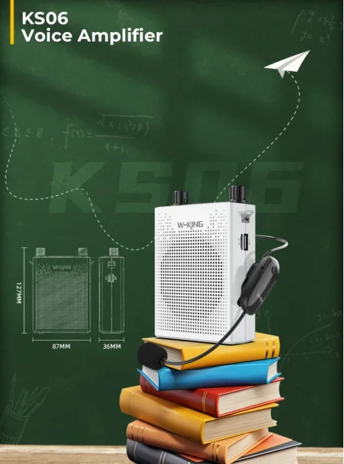 W-King KS06 Personal Voice Amplifier with Wireless Mic Bluetooth Portable Wireless Audio Amplifier for Sales Teacher Presenter
