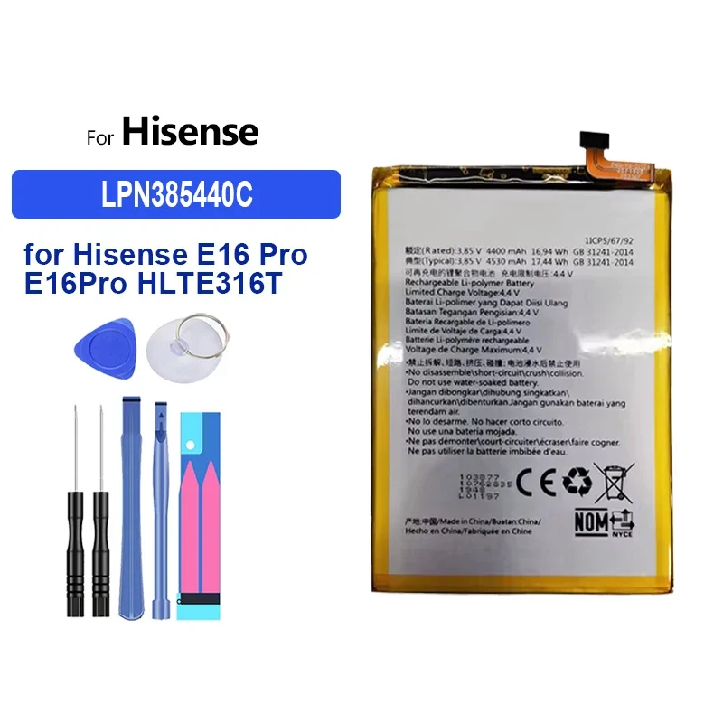 Battery LPN385390A LPN385390 LPN385440C 3400mAh-4530mAh for Hisense E76 mini E16 Pro HLTE316T HLTE300T E77 E77M H10 H11 HLTEM800