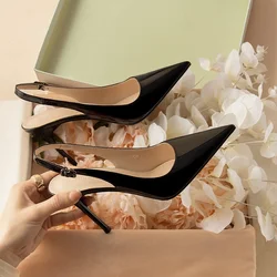 Women new sexy pointed stiletto designer sandals 2024 summer classic solid color outdoor wedding party women high heels Zapatos