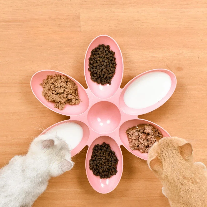 Cat Bowl, Petal Food Pot, Kitten Milk Cat Puppy Dog Bowl Kitten Stray Cat Feeding Pet Supplies