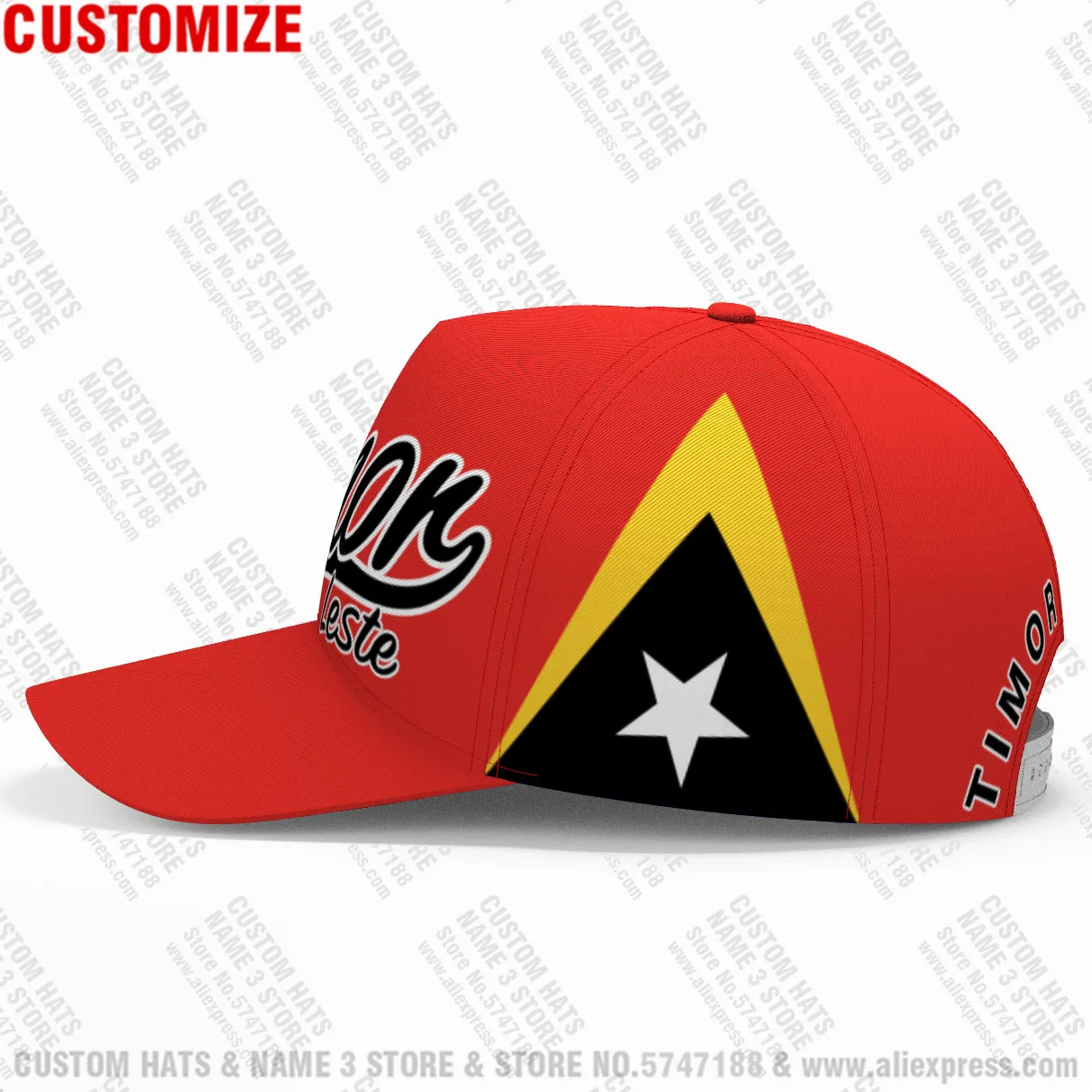 East Timor Baseball Caps Free Custom Made Name Number Team Logo Tp Hats Tmp Country Travel Portuguese Nation Leste Flag Headgear