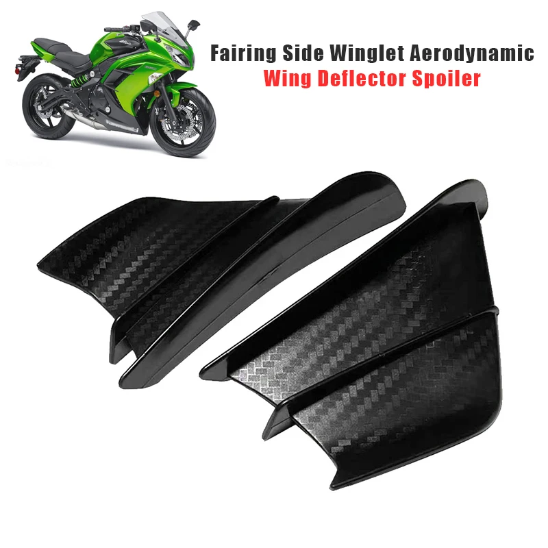 Fit for Kawasaki Ninja 650 400 300 250 H2R ZX14R ZX10R ZX6R Z H2 1000 SX Fairing Side Winglet Aerodynamic Wing Deflector Spoiler