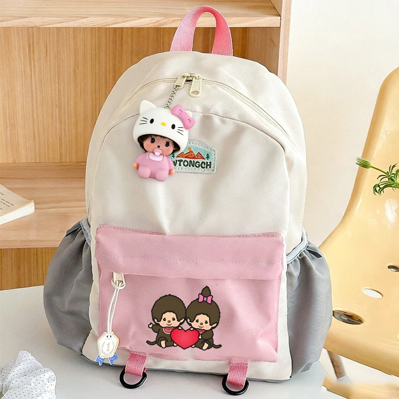 

Monchichi Backpack High-Quality Cute Casual Trendy Daily Daypack Laptop Schoolbag Teenager Rucksack Mochilas for Boy Girl 몬치치 키링