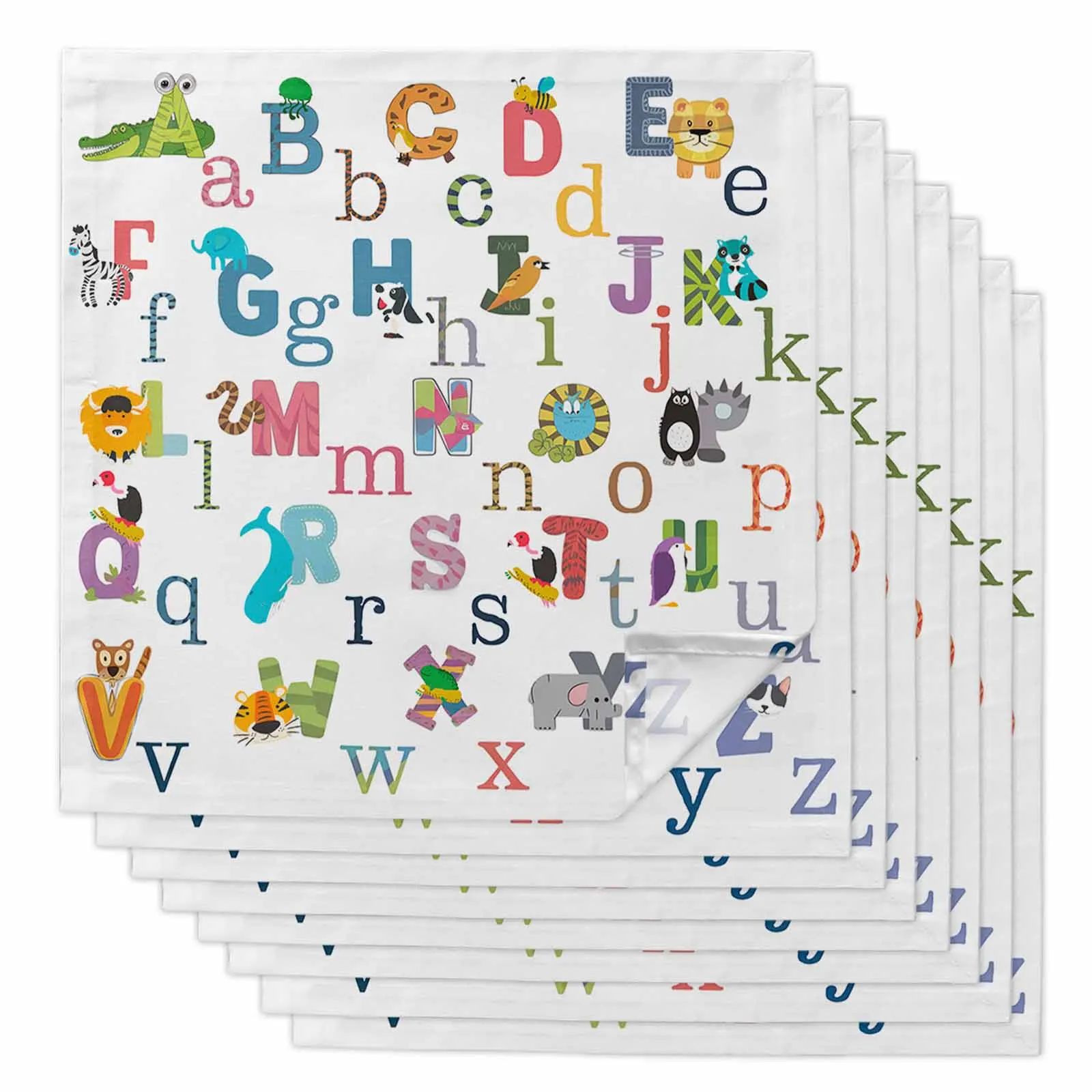 

Детские украшения с изображением животных, алфавит, кухонный стол, салфетка, обеденные салфетки для свадьбы, банкета, вечеринки, украшения