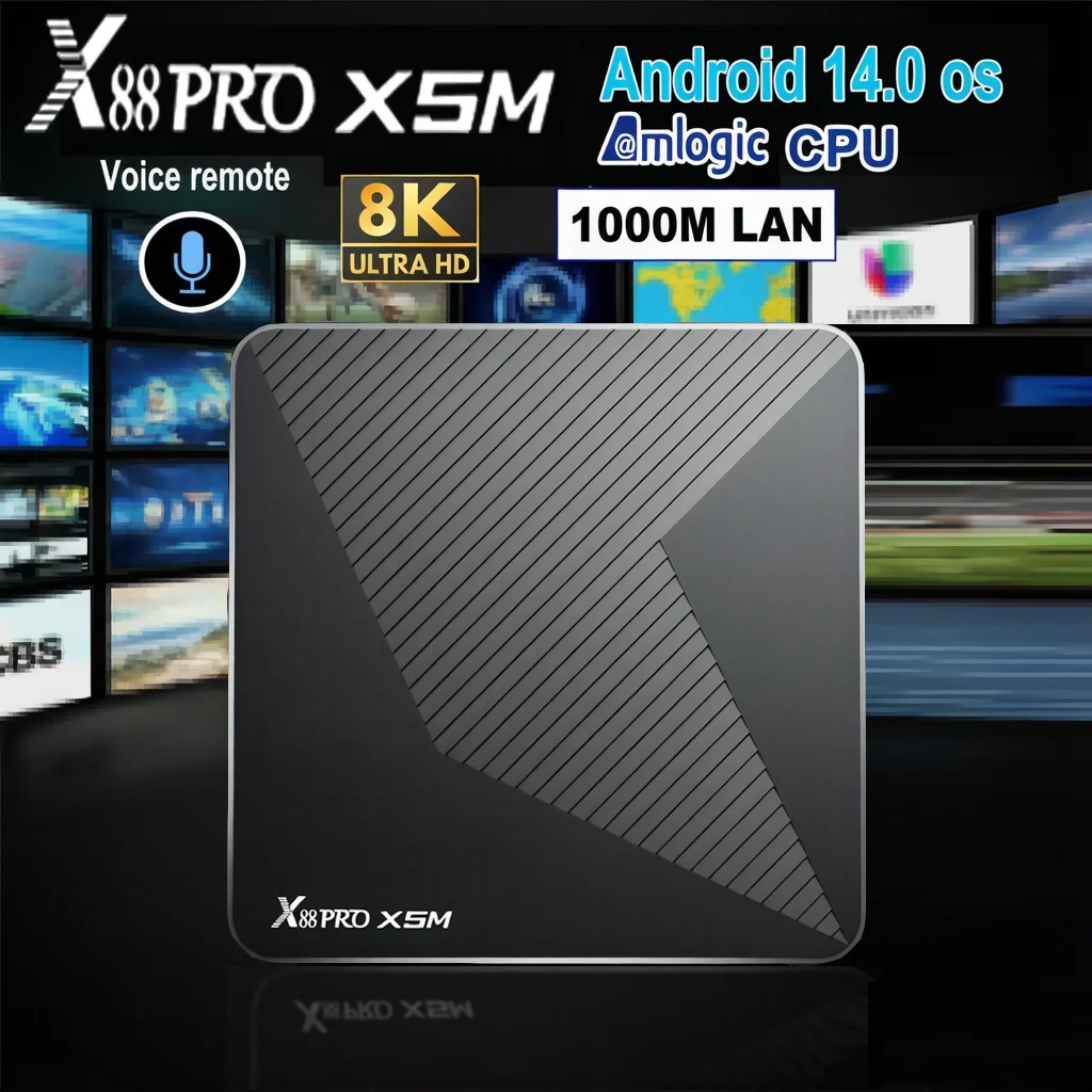 X88 PRO X5M Android 14 TV Box HD 8k 2.4G 5G Wifi6 BT5.0 1000M Lan 3D Amlogic S905X5M & S905A ( Random shipping)