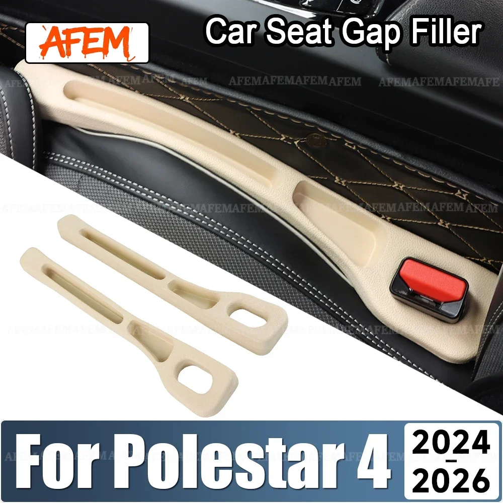 For Polestar 4 2024 2025 2026 EV 2PCS Universal Car Seat Leak Proof Strips Gap Side Seam Filler Storage Accessories