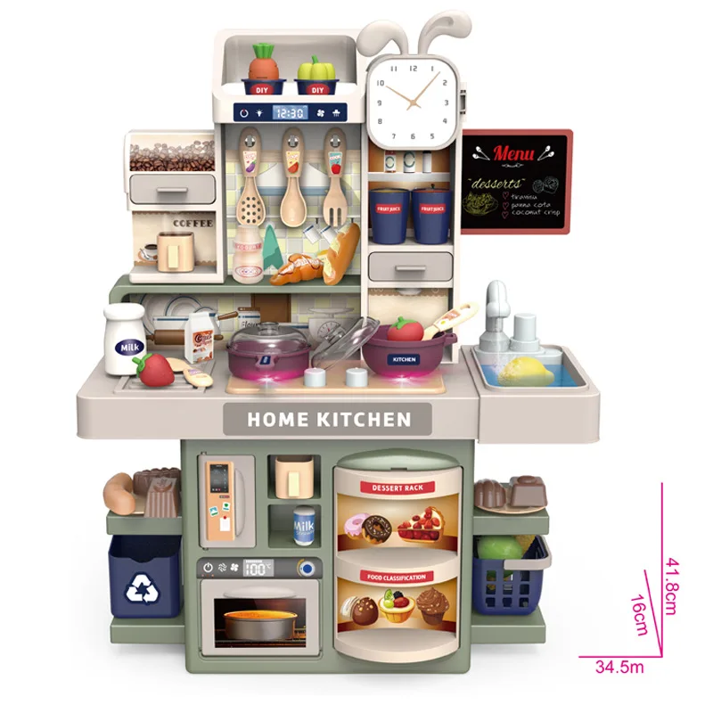 مجموعة ألعاب المطبخ التظاهري للأطفال، أدوات المطبخ رذاذ واقعية، أدوات الطبخ، أدوات المائدة، هدية عيد الميلاد ورأس السنة الجديدة #4