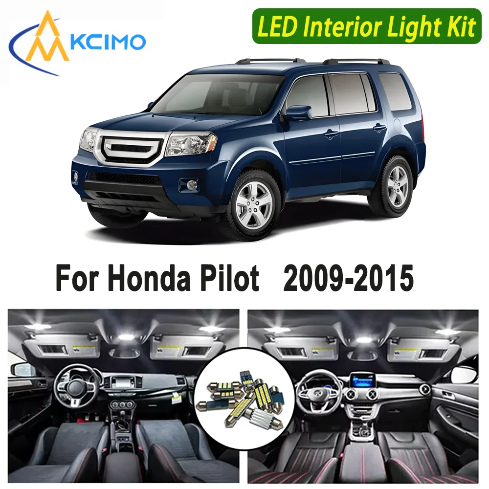 

Kcimo LED для Honda Pilot 2009 2010 2011 2012 2013 2014 2015 Премиум Яркий светодиодный внутренний купол Карта багажника Комплект автомобильных светодиодных ламп