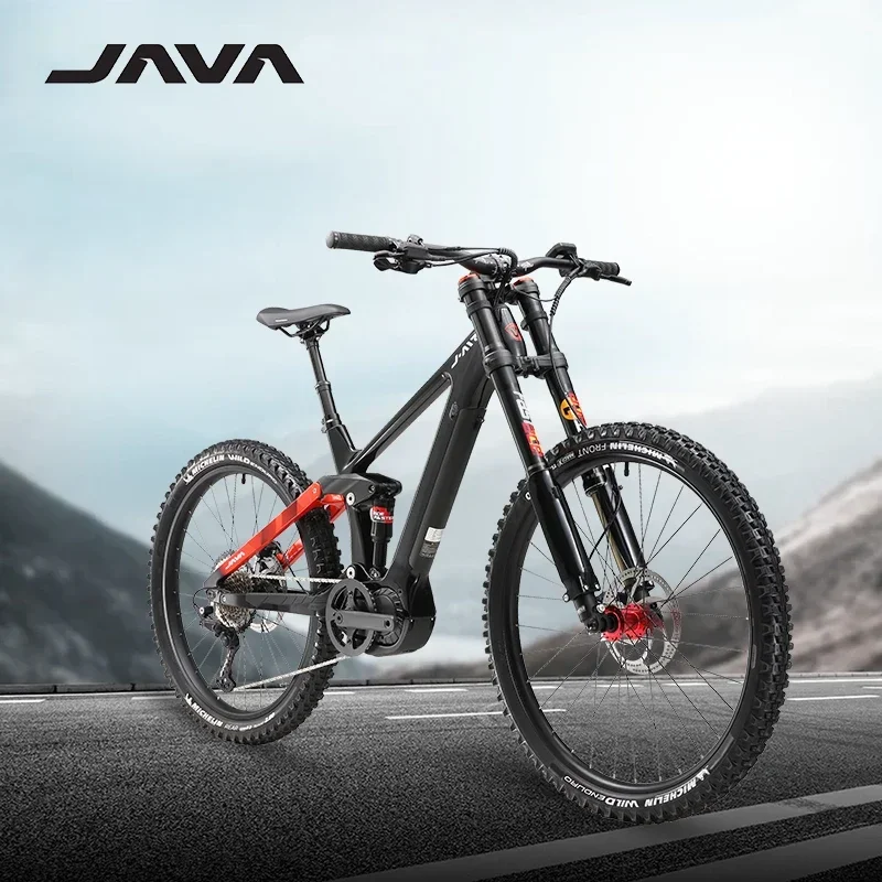 Java J Air Carbon Fiber Frame 12 Speed Ebike Mountain Shimano Full Suspension Electric City Mountain Hybrid E Bicycle