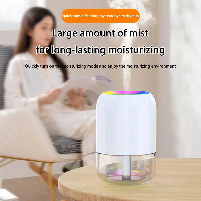 Xiaomi Mini Air Humidifier المنزلية هادئة ترطيب غرفة نوم مكتب سطح المكتب USB صغير جديد ملون جو ضوء رذاذ