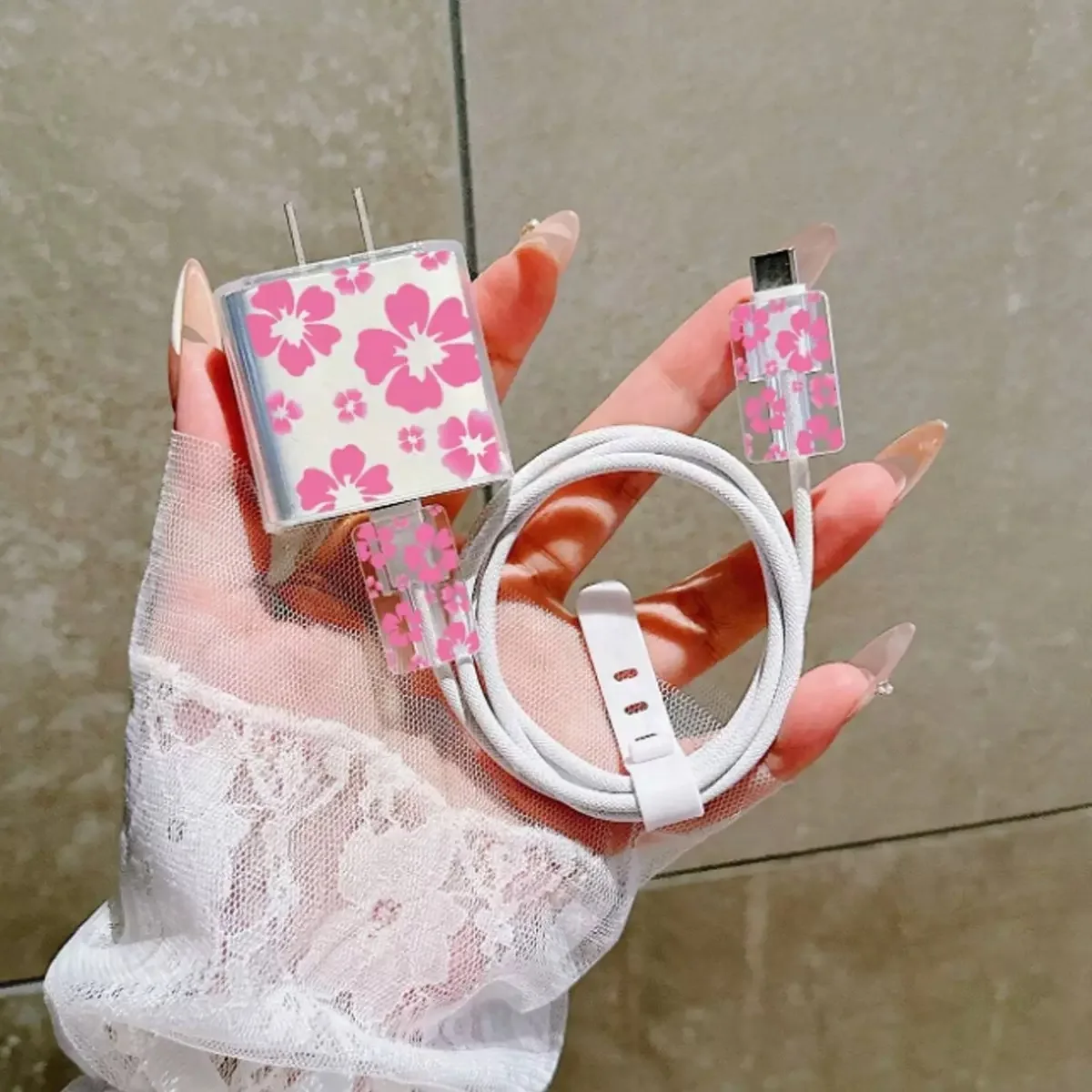Transparentes Tier für iPhone iPad 18/20 W Ladegerät Hülle Cartoon USB Datenschutz Hülle Abdeckung TPU Kabelwickler für iPhone 16 15 PRO – Detail 6