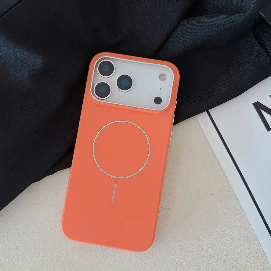 Роскошный оранжевый матовый ультратонкий магнитный чехол для беспроводной зарядки Magsafe для iPhone 17 16 Pro Max 17 Air Hard PC Cover Fundas Роскошный оранжевый матовый ультратонкий магнитный чехол для беспроводной зарядки Magsafe для iPhone 17 16 Pro Max 17 Air Hard PC Cover Fundas
