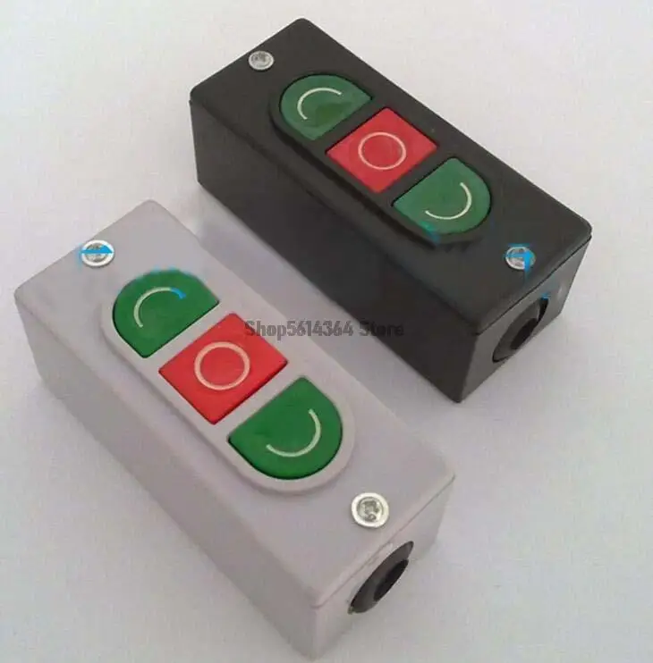 

Rolling Door Up Down Stop 3 Button Gray/Black Plastic Shell Push Button Switch