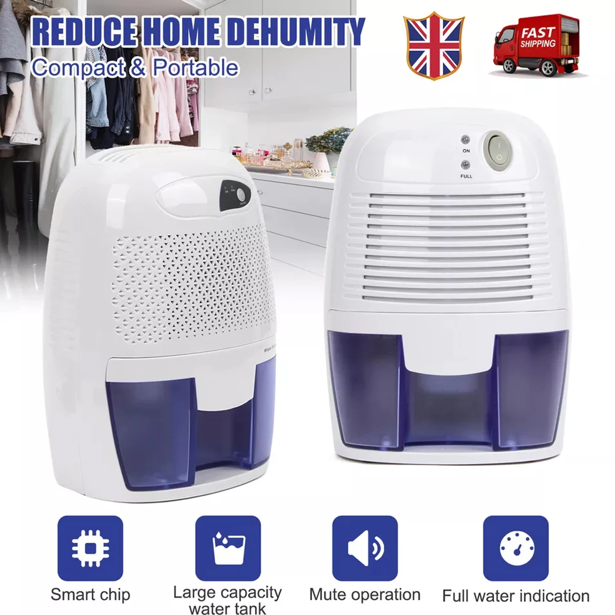 DC9V Electric Household Dehumidifier Air Dryer Moisture Absorber With 500ML Water Tank, Auto Off For Small Room Deshumidificador