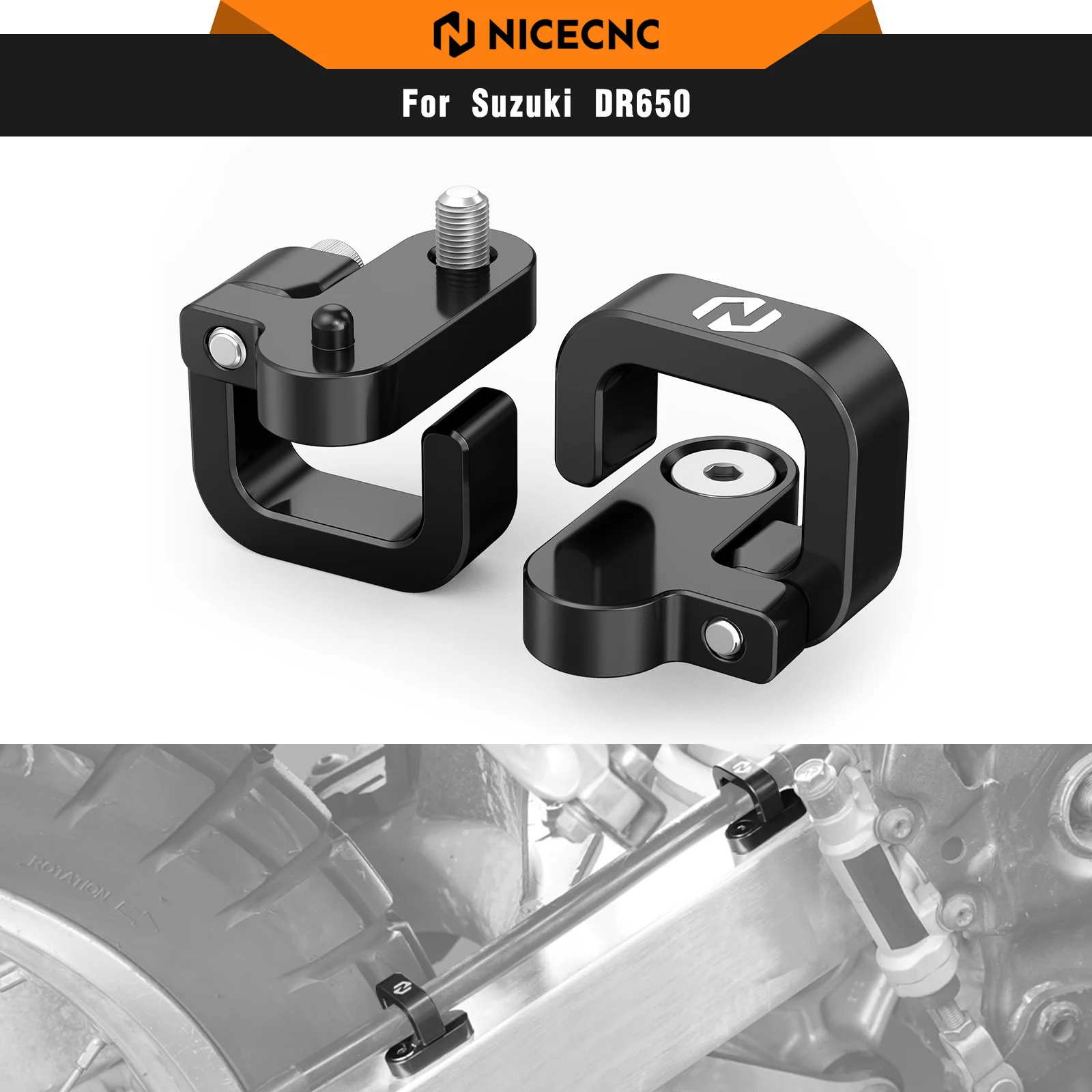 

NICECNC Rear Brake Hose Guides Clamps for Suzuki 96-24 DR650SE DRZ400 DRZ400E DRZ400S DRZ250 RM125 RM250 RMX450Z RMZ250 RMZ450