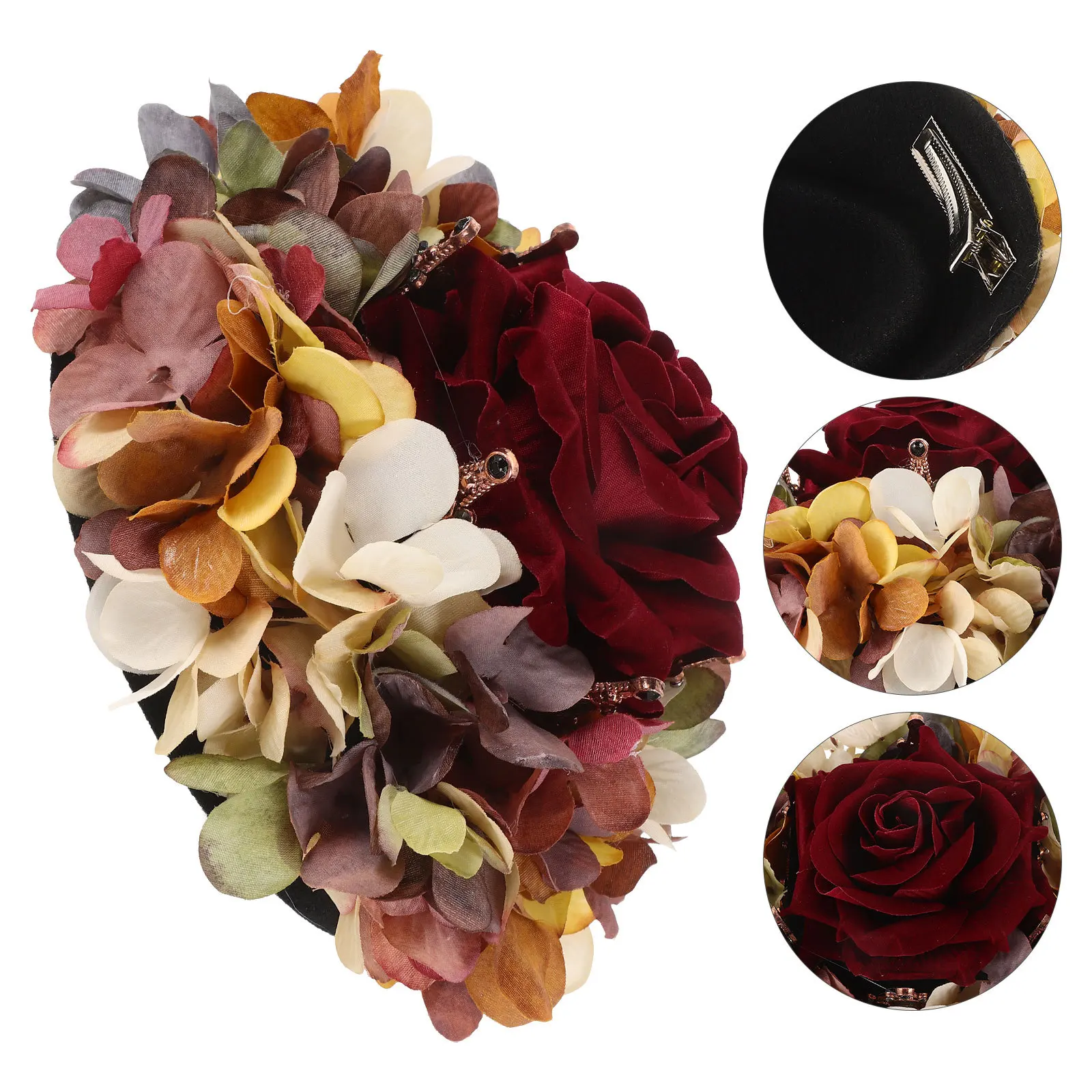 

Crown Hair Clip Durable Chic Women Party Wedding Hair Accessory Rose Flower Headdress Decorative Crown For Bridal Cosplay