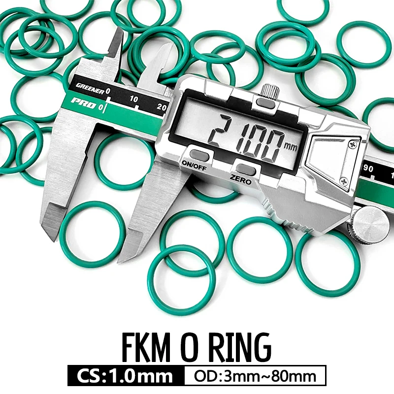 Vitons FKM rubber O Ring CS 1mm OD 3-40mm Oil High Temperature Resistant Rubber Seal Washer Automotive Fuel Engine Gasket