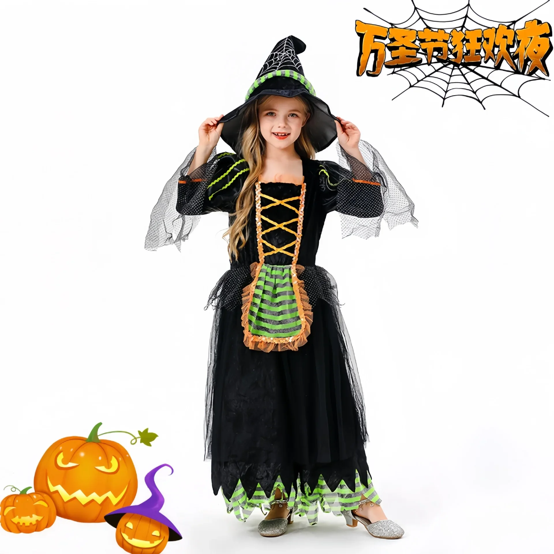Popular Practical Hot Sale Halloween Cos Costume Witch Dress Party Cosplay Stage Costume