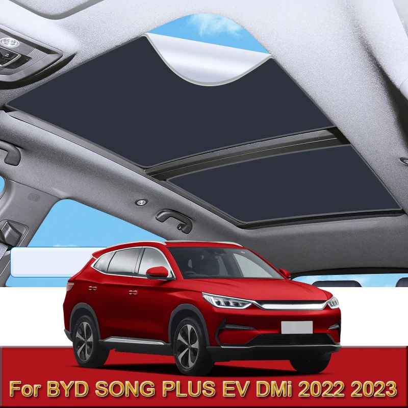 

For BYD SONG PLUS EV DMi 2022 2023 2024 Car Electrostatic Adsorption Sunroof Sunshade Heat Insulation Skylight Sticker Accessory