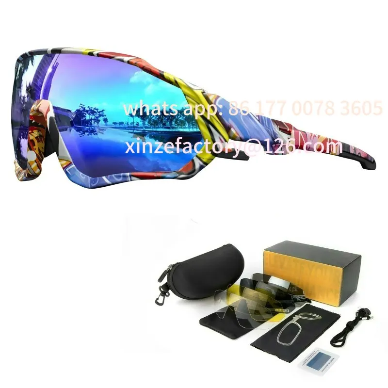 

Customizable Polarised Cycling Glasses Outdoor Bicycle UV400 Goggles 5 Interchangeable Lenses Unisex Sports Sunglasses