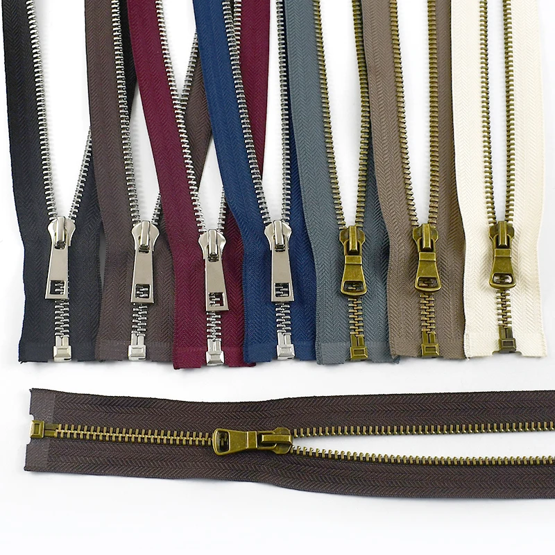 2 قطعة 5 #   مفتوحة نهاية سستة 40/50/60/70/80 سنتيمتر سحابات معدنية لإغلاق الخياطة البريدي الملابس سترة انفصال السحابات خياط اكسسوارات