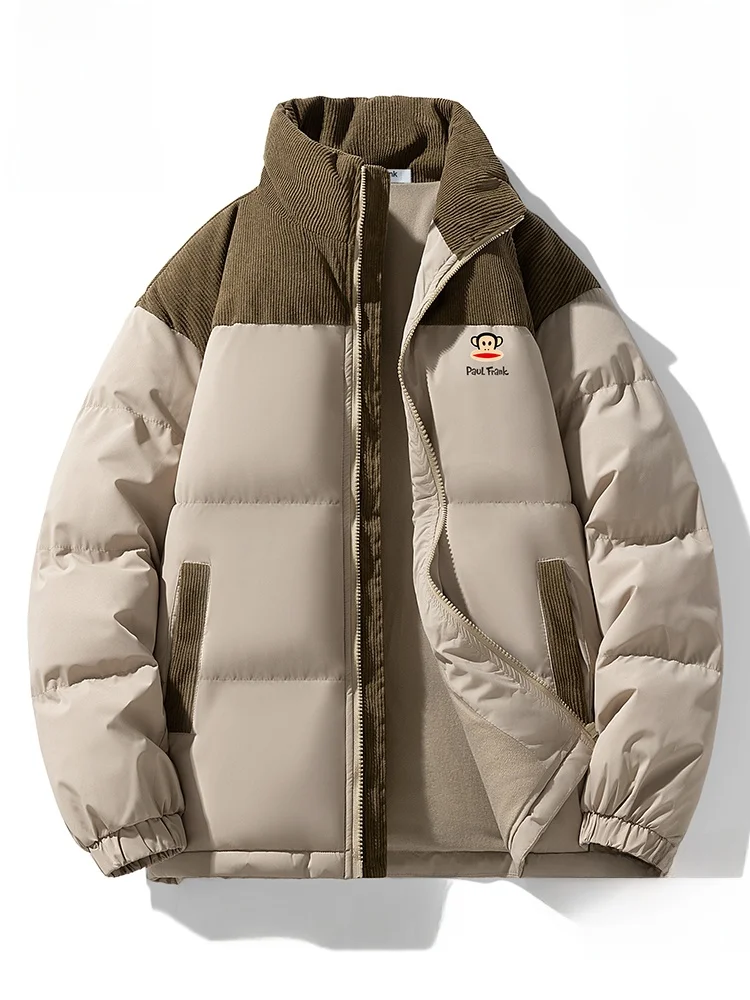 

Зимняя хлопковая куртка Paul Frank для мужчин, с воротником-стойкой, защита от холода, для пар, из прочного полиэфирного волокна, с длинными рукавами
