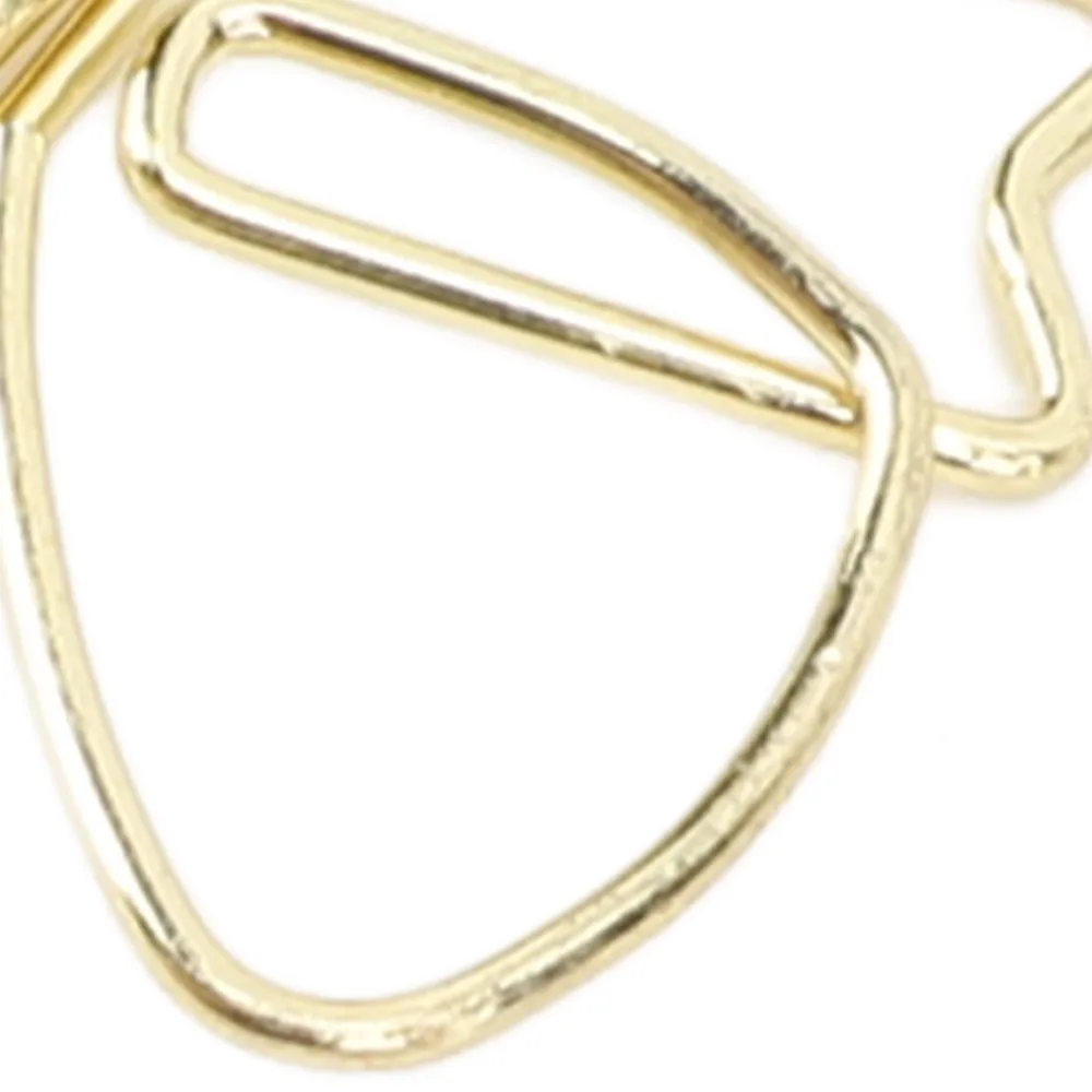 

100Pcs Bowknot Shaped Cute Paper Clips Gold/ Rose Gold Anti Rust Office Paperclips Electroplating Metal with Storage Box