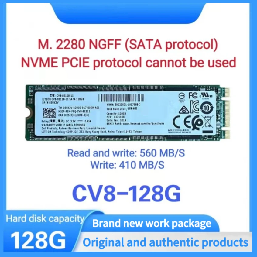 CV8-128G solid-state drive SATA interface NGFF mode supports laptop desktops.for:LITEON