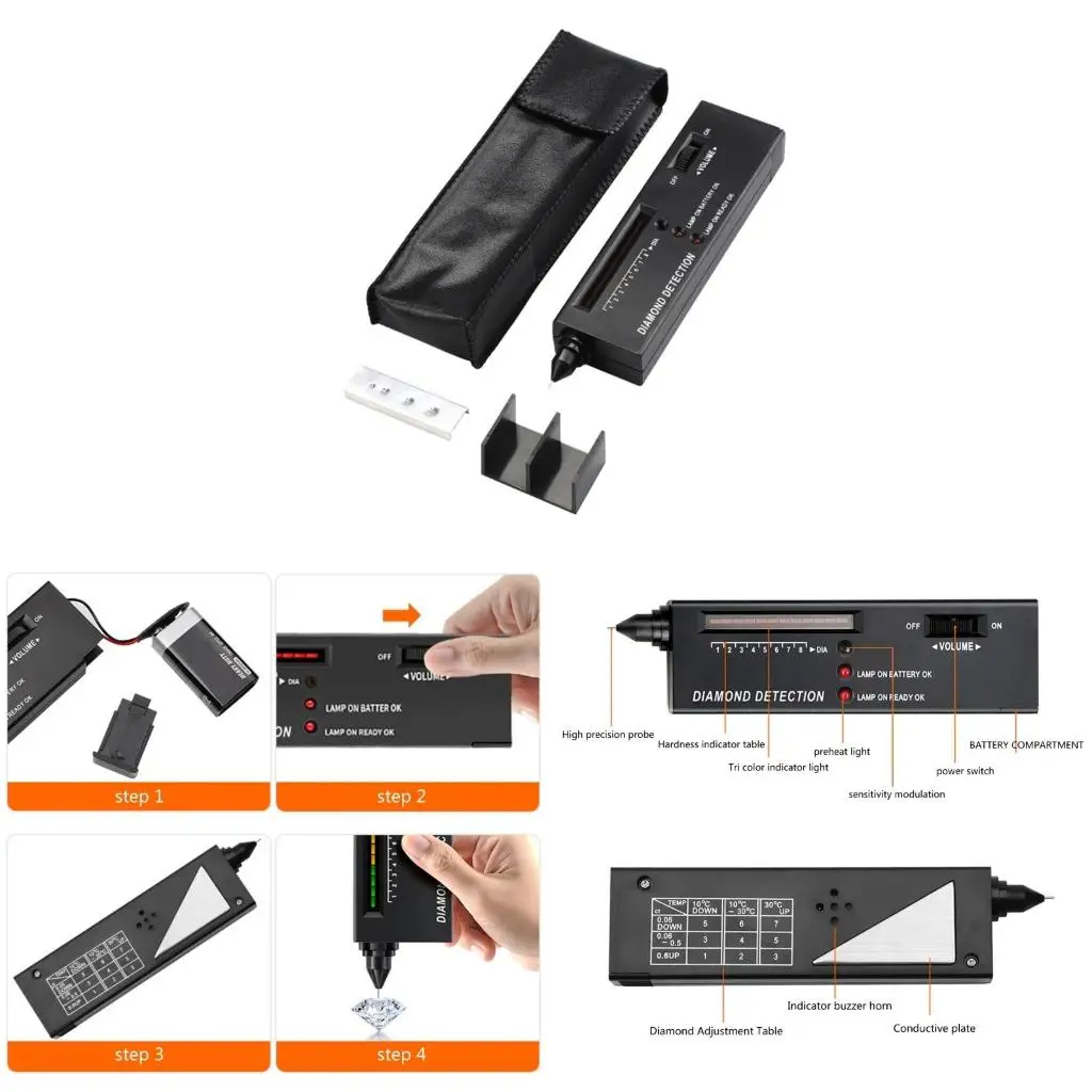  Advanced Diamonds Testing Tool Portable Diamonds Testing Device Diamonds Testing Pen for Jewelry Experts and Collectors