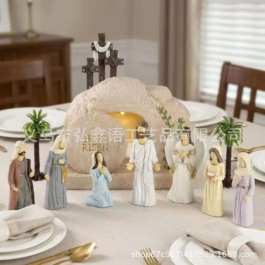 Resin Rockery Figure Statue Creative Home Study Dining Table Decor Gift